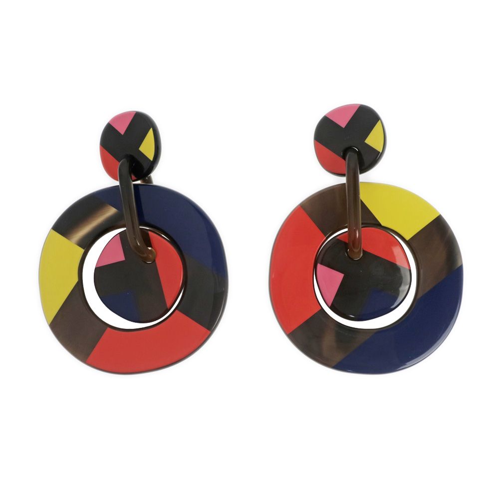 名東】エルメス アミュレット ラッカーGM ピアス バッファローホーン