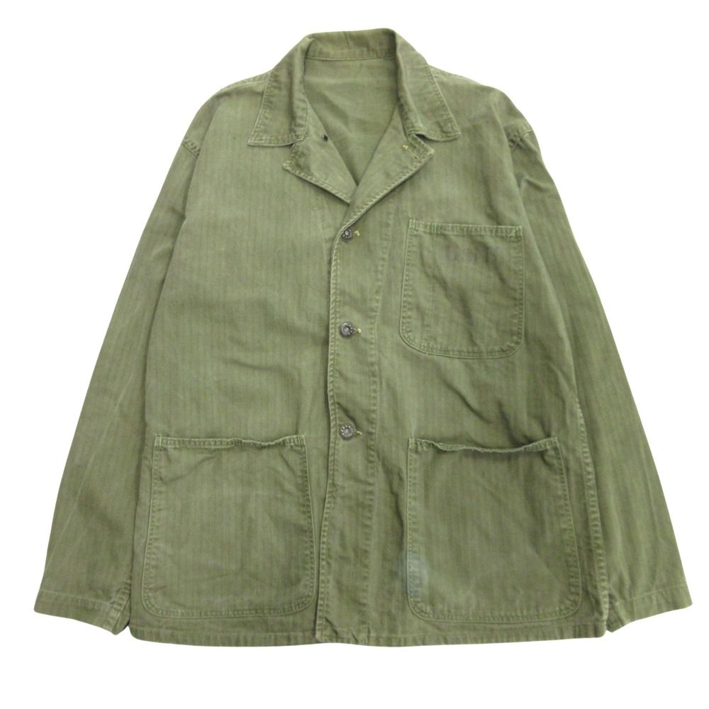 【ビンテージ】 n-3 hbtジャケット　ヘリンボーンツイル　月桂樹ボタン　大戦 良品 40's USN N-3 HBT JACKET ヘリンボーンツイル ジャケット