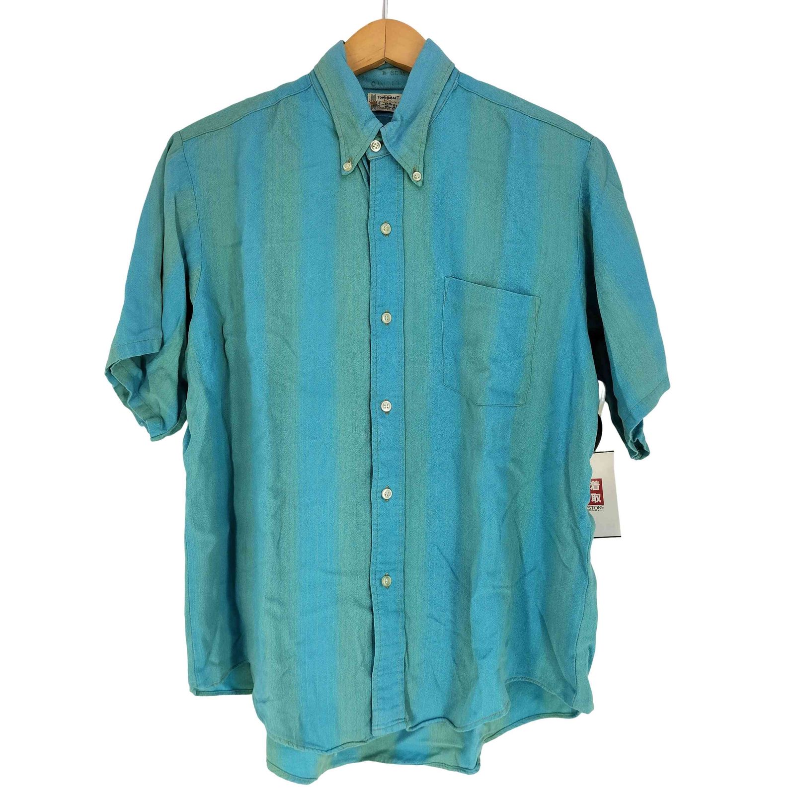 60s タウンクラフト ストライプ 半袖シャツ オープンカラー TOWNCRAFT シャツ / タウンクラフト 60S LOOP COLLAR SS SHIRTS