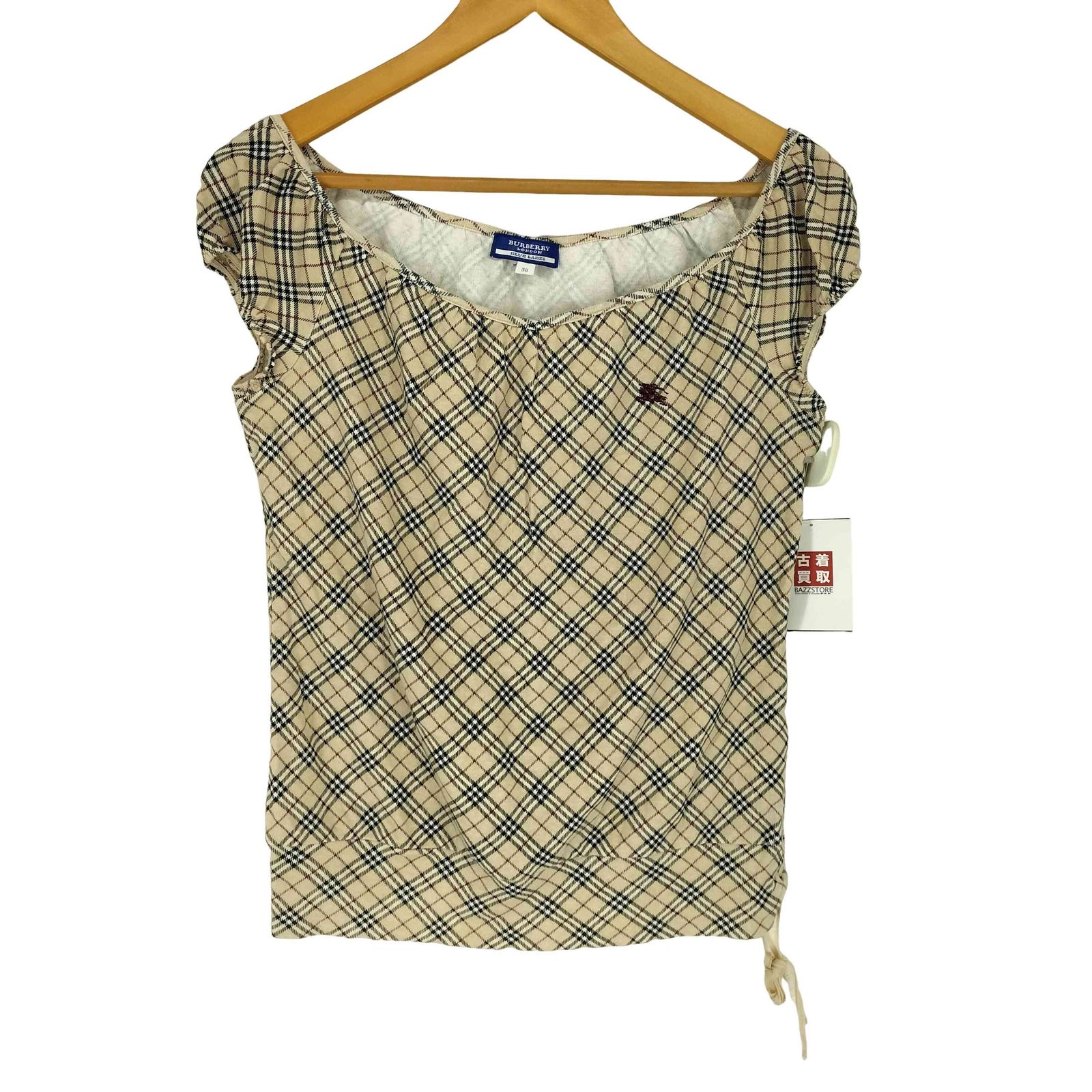 【新品】BURBERRY BLUE LABEL ノバチェックノースリーブ 刺繍 新品】BURBERRY BLUE LABEL ノバチェックノースリーブ 刺繍