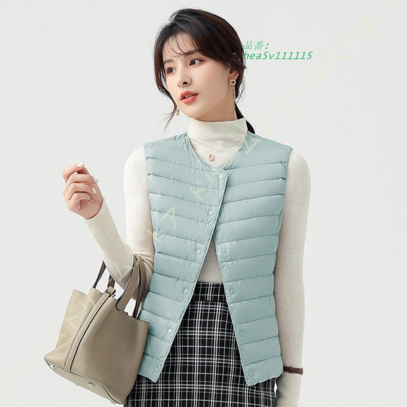 薄手 ダウン ベスト レディース ビジネス ベストジレ 秋冬 カジュアル 軽量 あったか ダウン OL通勤 柔らかい オシャレ 暖かい 細身 ダウン 女性 ベスト ジレ hea5v111115