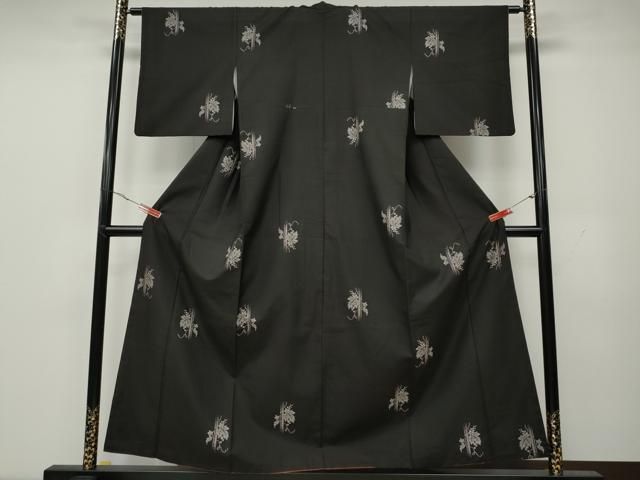 平和屋着物 本場大島紬 9マルキ 蔦の葉花文 地空き さが美扱い 正絹 CAAY4825ut