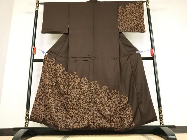 平和屋着物○訪問着 刺繍 草花文 金彩 正絹 逸品 AABB0140zg