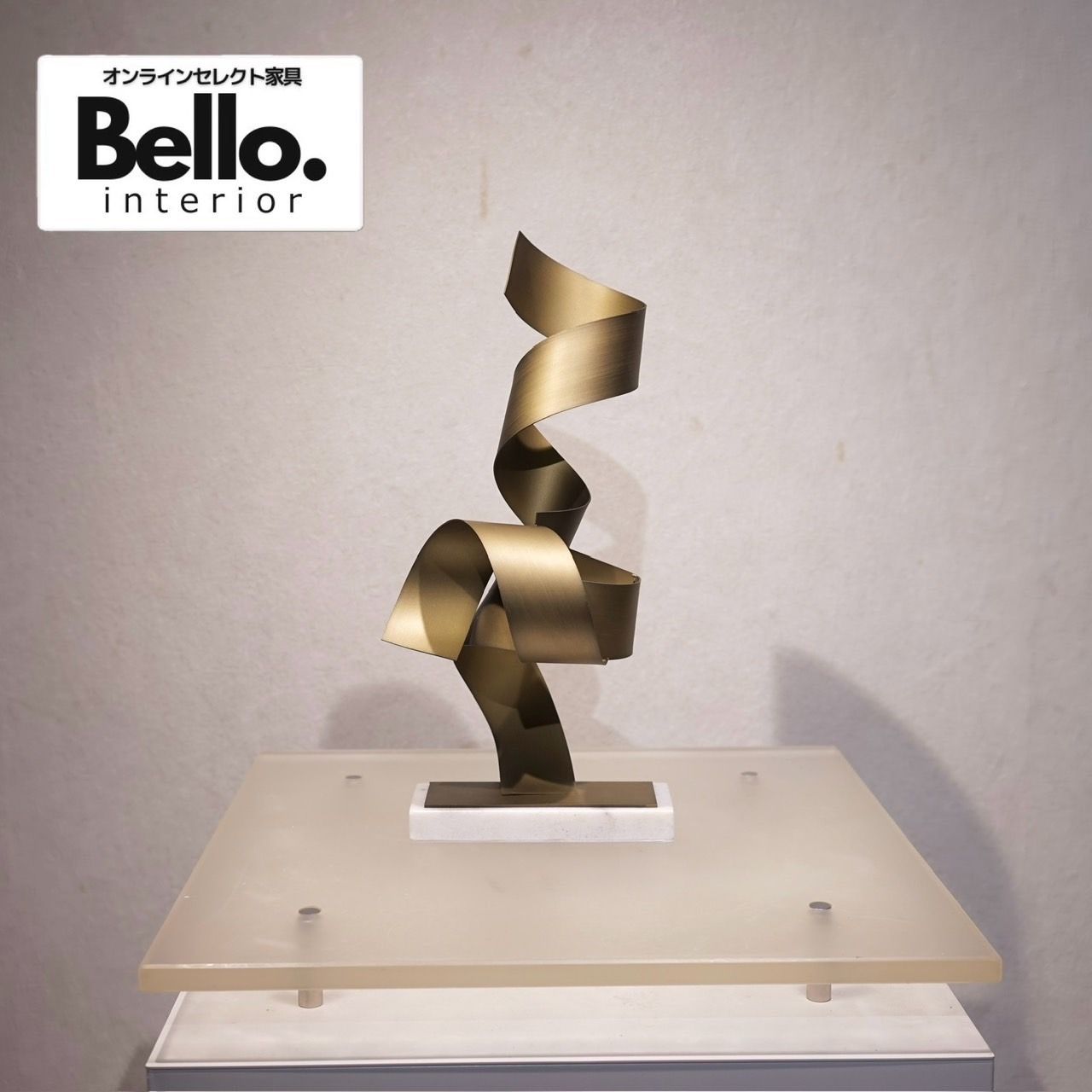 Bello select 輸入品 オブジェ 彫刻 アート 金属製 大理石ベース インテリア 雑貨 置物 小物 モダン ラグジュアリー ホテルライク