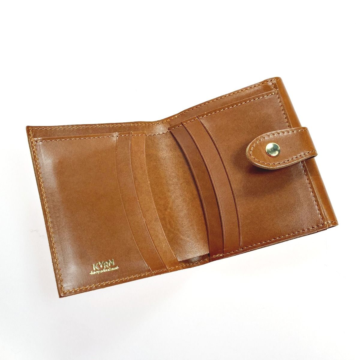 kaoyorinakami ブラウンレザー三つ折り財布 カオナカ kaoyorinakami カオヨリナカミ 折り財布 ブラウン