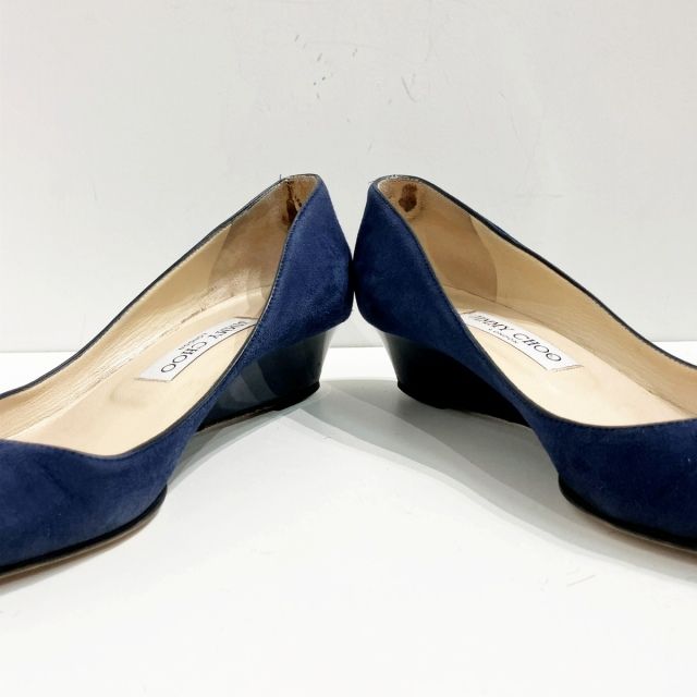 JIMMY CHOO スエードパンプス ネイビー 36 ジミーチュウ JIMMY CHOO パンプス スエードレザー ヒール 青