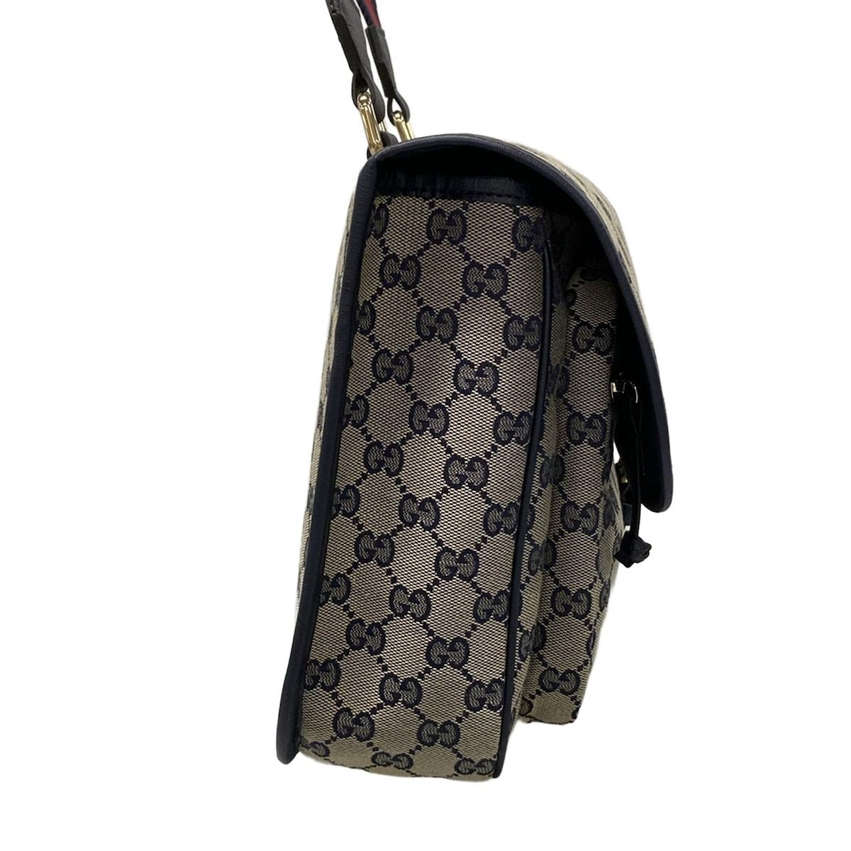 GUCCI グッチ ショルダーバッグ FADK3 ショルダーバッグ|GG柄 793823 ベージュ×ダークネイビー×レッド グッチ チルドレンズ レザー