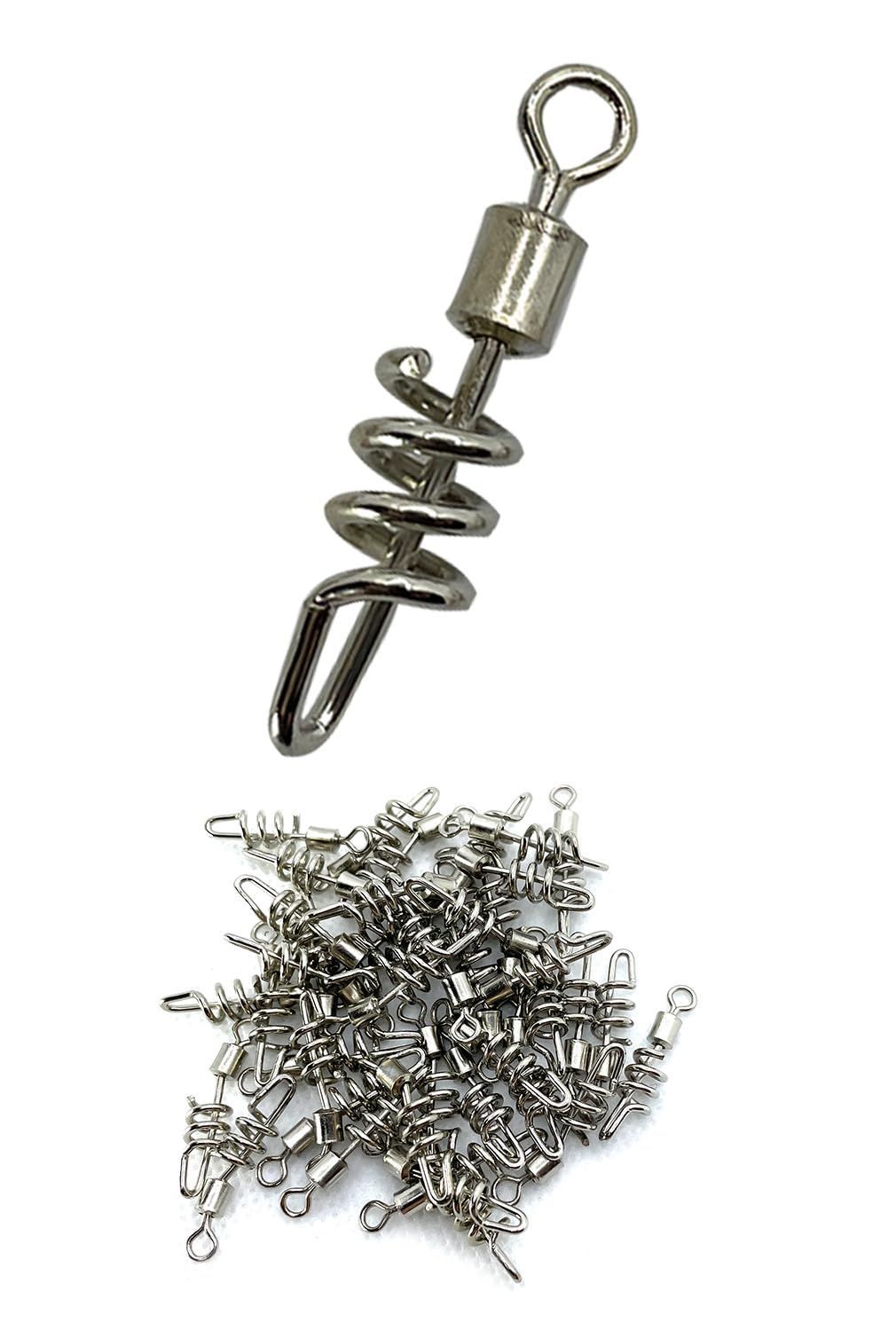 サイズ4(40個) ファビュラス堂 サルカン スクリュー ロック 式 40個 サイズ 4 耐腐食 ローリング 石鯛 エギング ルアー 船 釣り ステンレス シルバー