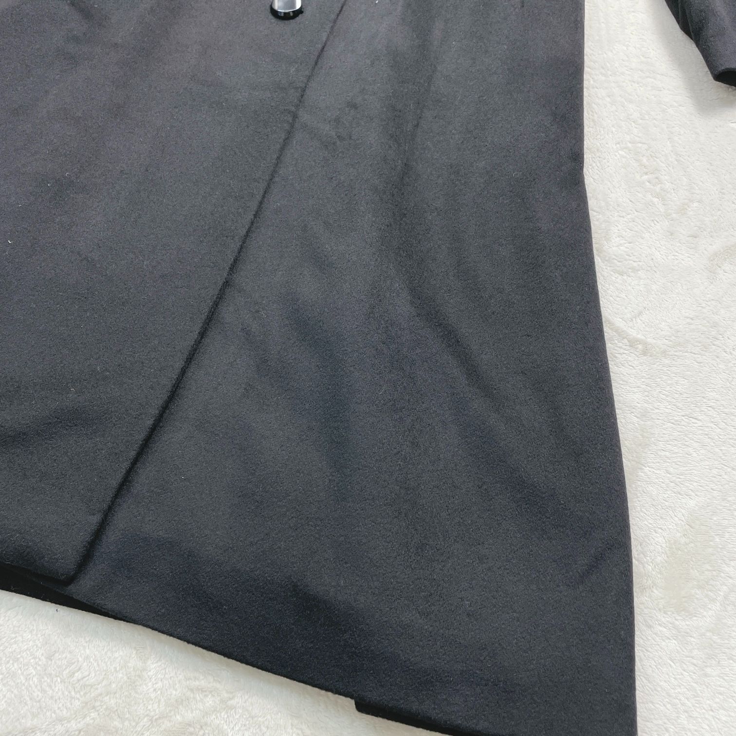 【極美品 クリーニング済！】ピュアカシミヤ100％×ミンクファー ロングコート サイズ11AR Lサイズ　ブラック 黒 高級
