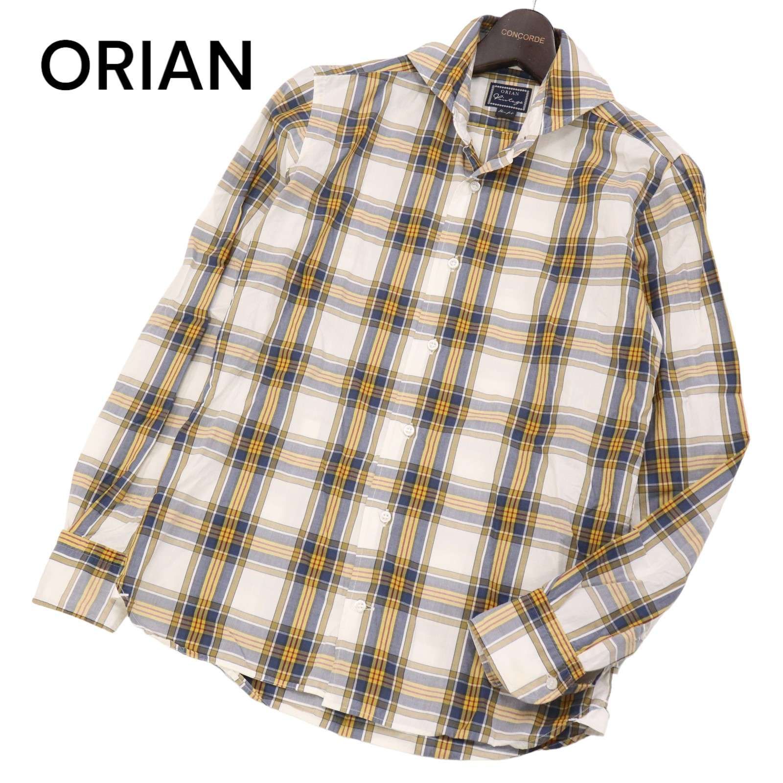 イタリア製☆ ORIAN オリアン Vintage 通年 ホリゾンタルカラー☆ 長袖 