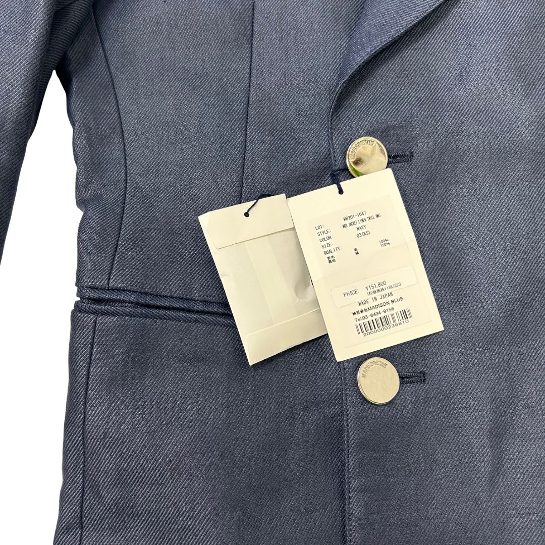 MADISON BLUE / W6B リネン パール ジャケット MADISONBLUE - 美品 マディソンブルー 定番 パールボタン リネン