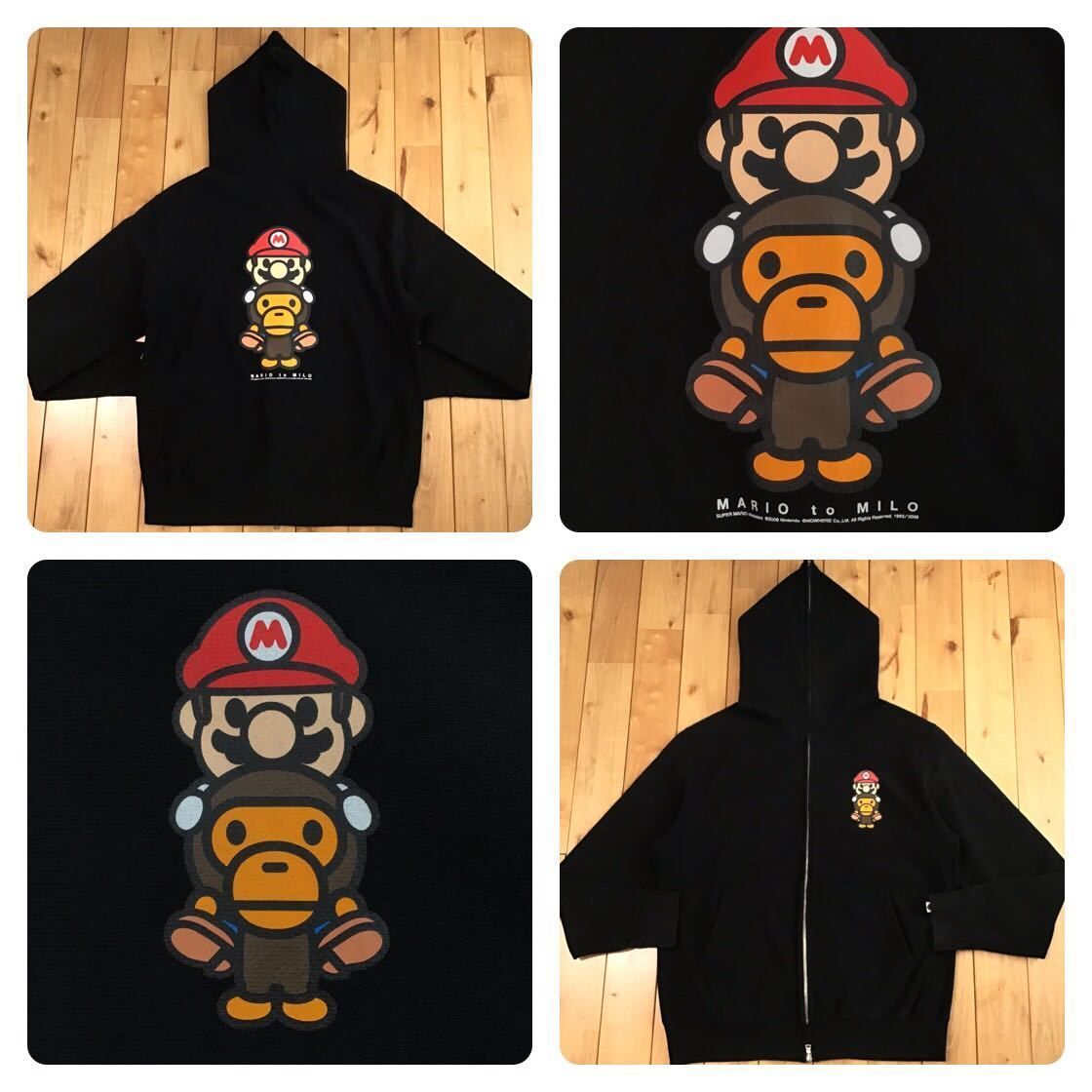 Nintendo × BAPE マリオ マイロ フルジップ パーカー Mサイズ black a