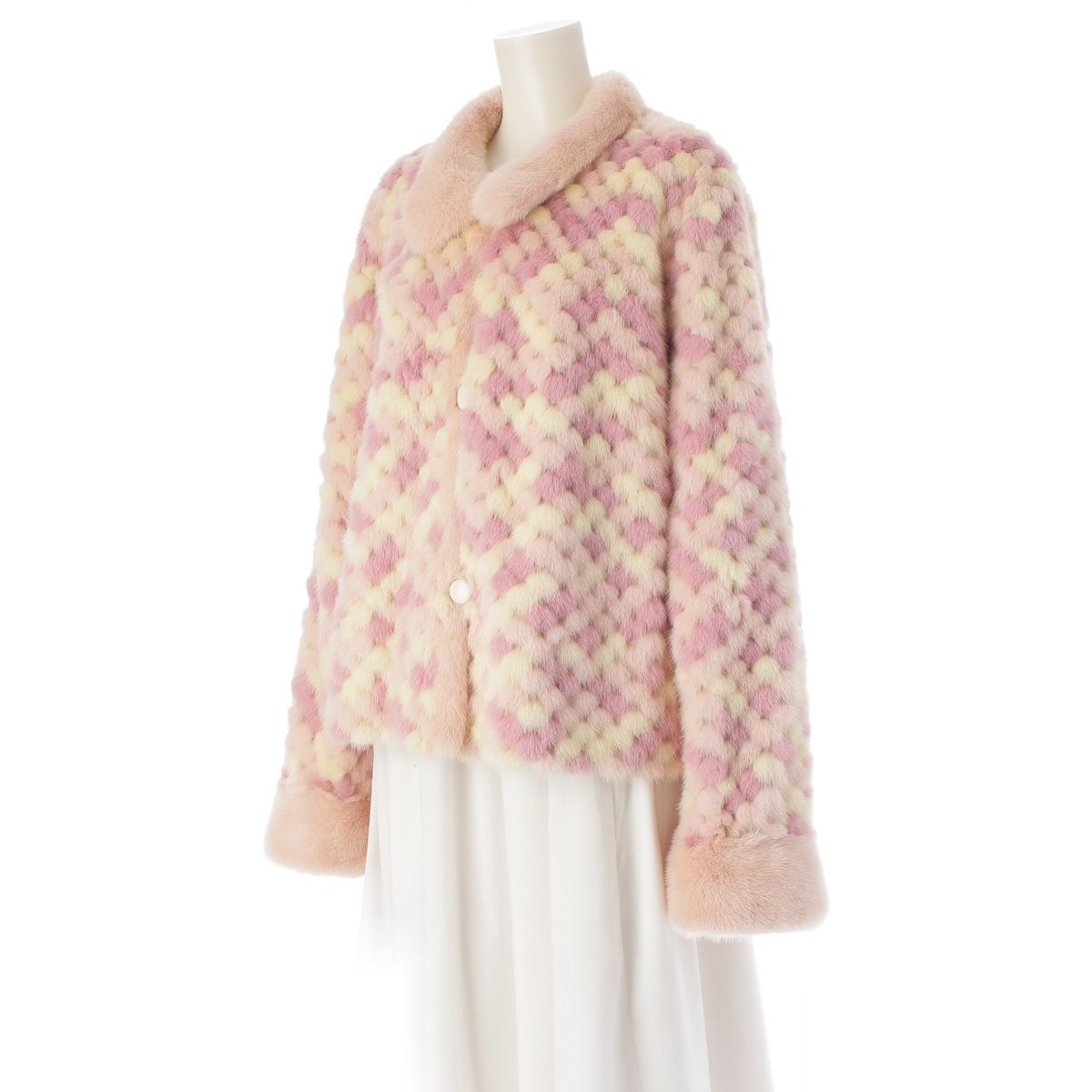 ROYAL CHIE ロイヤルチエ サガミンク ファー ジャケット アウター ピンク ベージュ