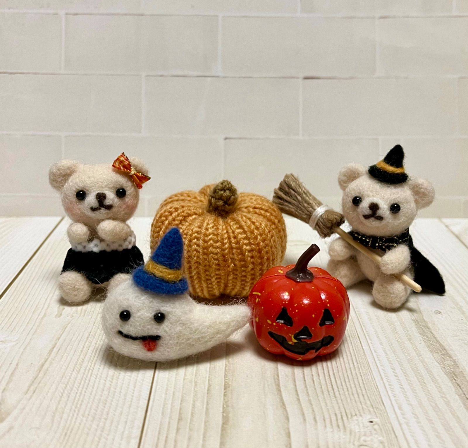 ハロウィン☆カボチャくま&お化けくま
