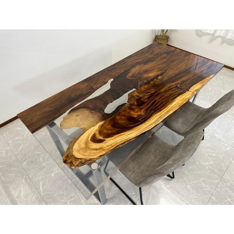 レジンテーブル ダイニングテーブル 幅180cm 50322-D 座卓可 エポキシ樹脂 一枚板 一点モノ おしゃれテーブル 開梱設置送料無料 -  メルカリShops