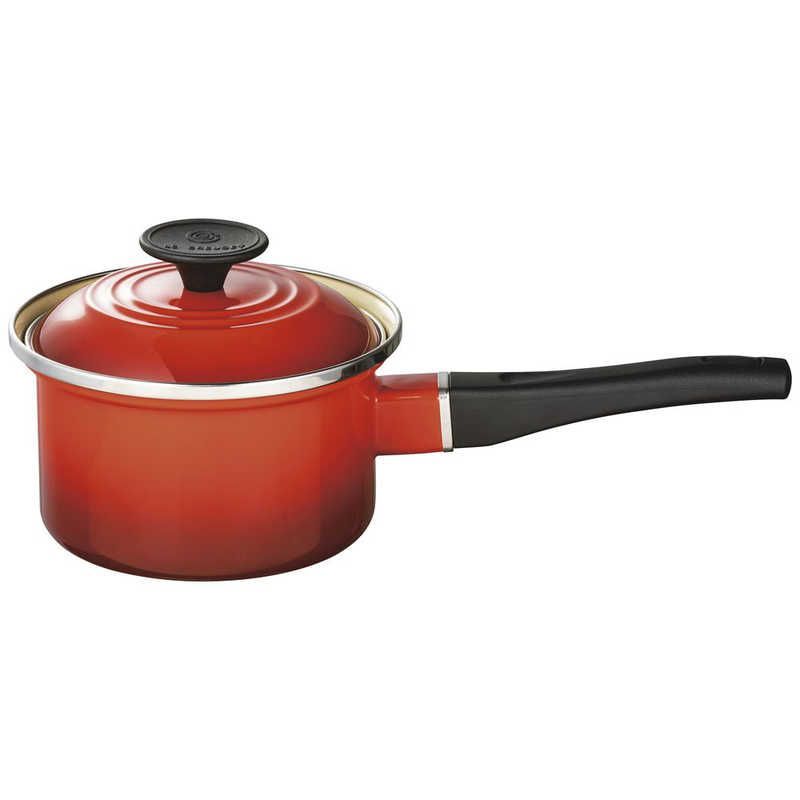 送料無料 ♥ 未開梱 LECREUSET EOS ソースパン 16cm チェリーレッド 56001160600000