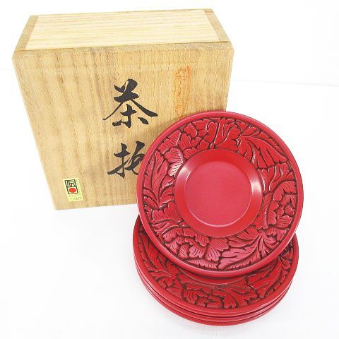 中国美術　堆朱の小物入れ　南瓜型　漆工芸品　朱色　お茶やお菓子にも◎ かぼちゃ形 中国美術 堆朱の小物入れ 南瓜型 漆工芸品 朱色 お茶やお菓子