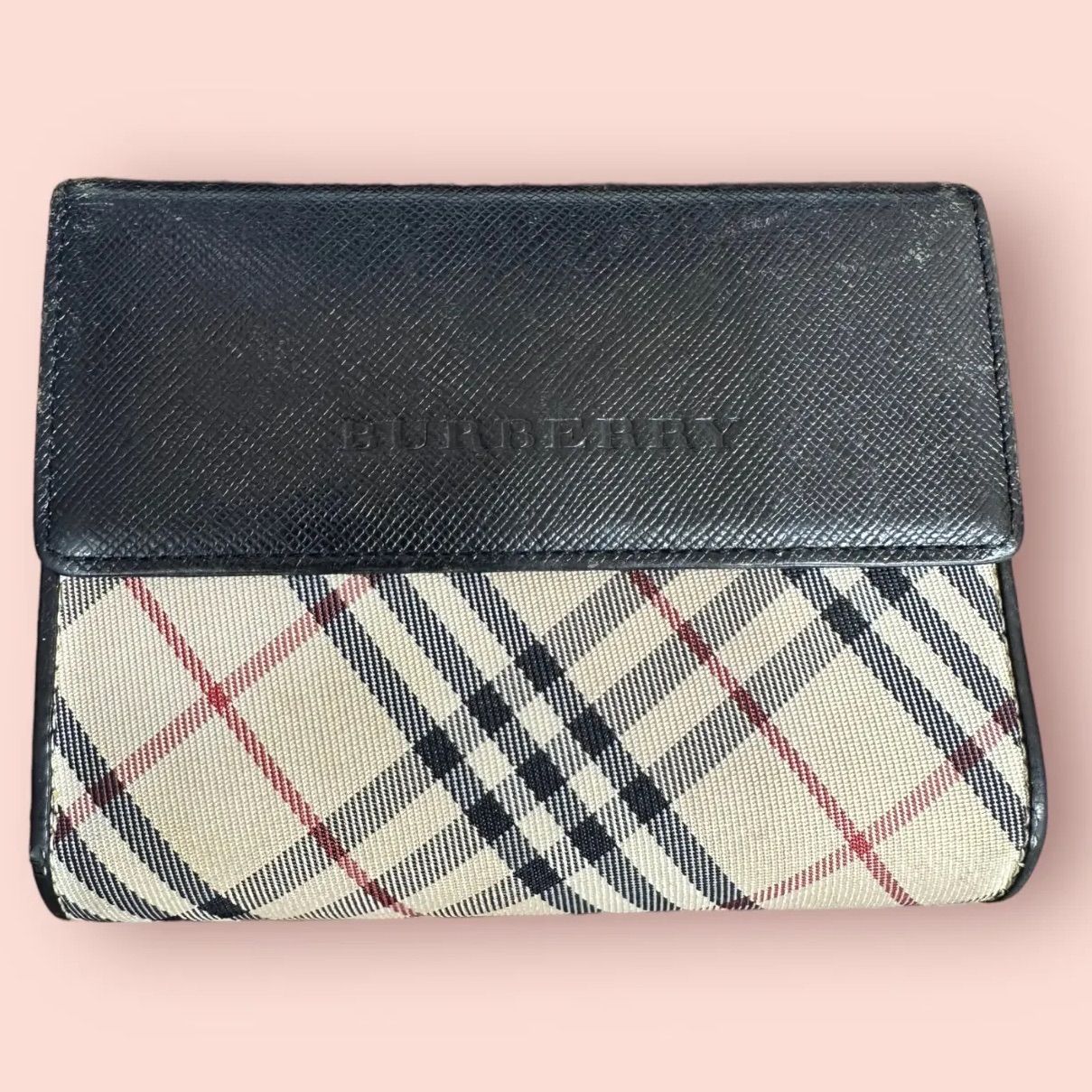 美品 お買得❗️】バーバリー BURBERRY 折り財布 がま口 キャンバス