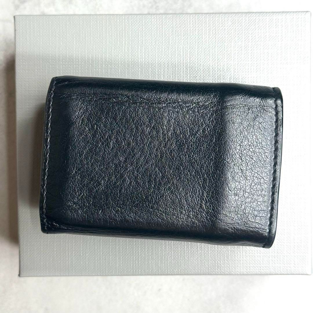 付属品完備】 BALENCIAGA バレンシアガ ペーパーミニウォレット 三つ折り財布 レザー ブラック シルバー PAPIER MINI  WALLET 391446 - メルカリ