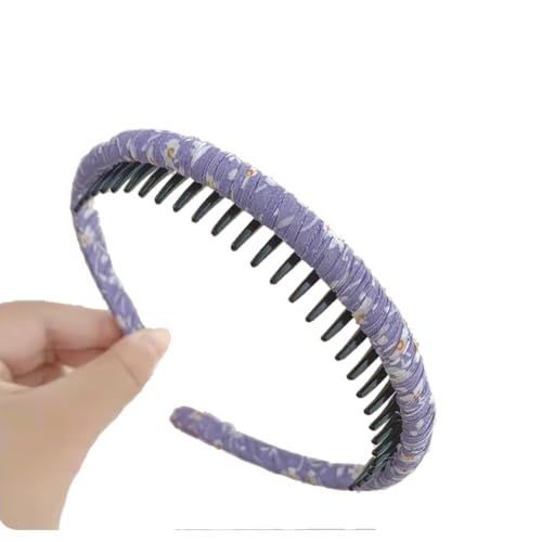 TYPE-CL-PURPLE カチューシャ ヘアアクセサリー 痛くない 滑り止め 前髪クリップ 固定 ヘアアレンジ 洗顔 デート 部屋用 ファッシション サテンコーム スレンダー レディース (TYPE-CL-PURPLE)