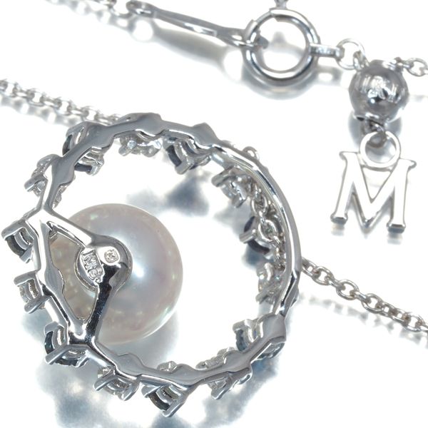 ミキモト ネックレス パール 真珠 8.5mm アレキサンドライト ダイヤ  