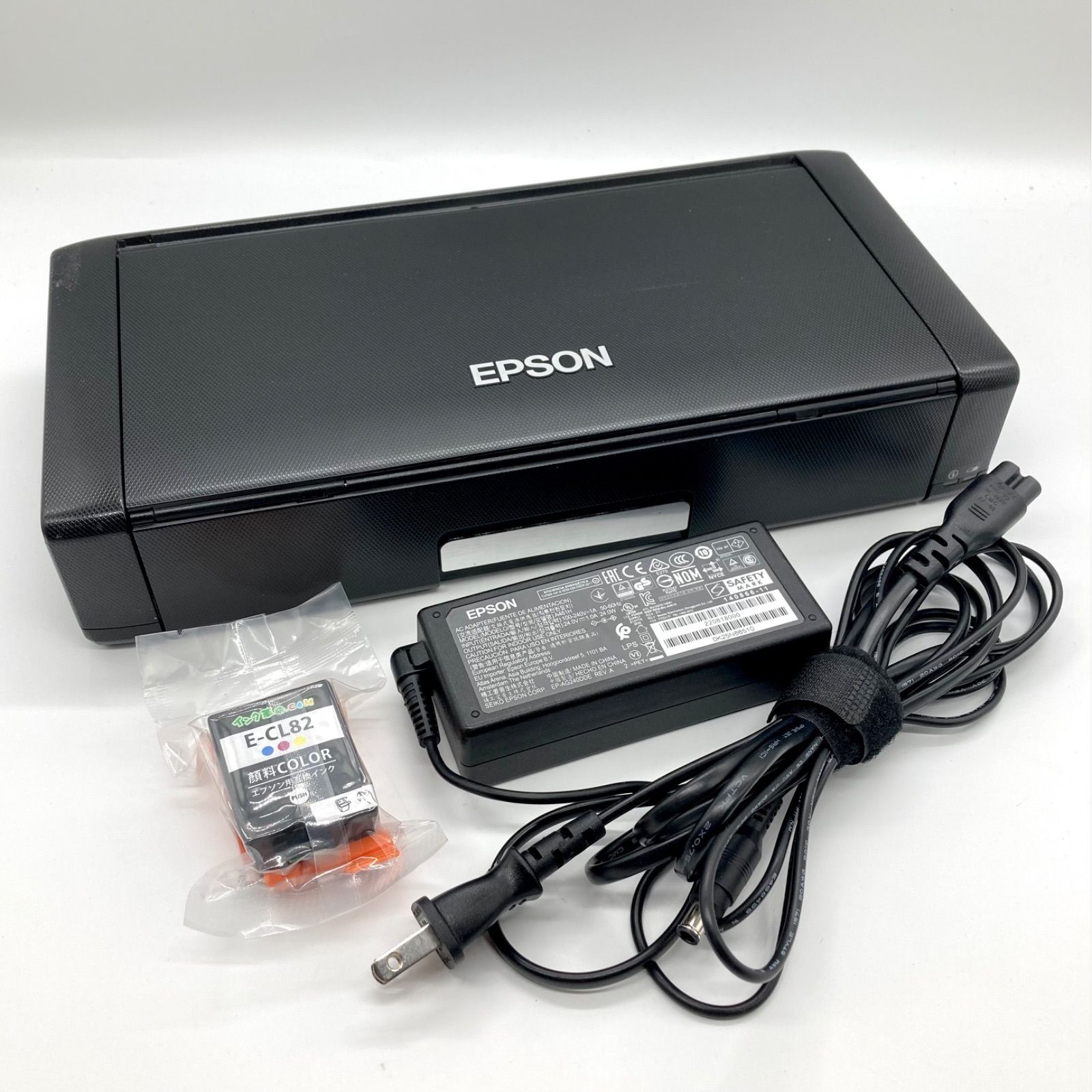EPSON PX-S05B エプソン ブラック 本体 充電アダプター インクカートリッジ付き 小型 ハンディ モバイル プリンター 動作 済 可動品 D055