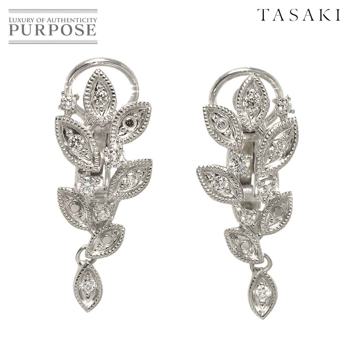タサキ TASAKI ダイヤ 0.16|0.16ct イヤリング K18 WG ホワイトゴールド 750 田崎真珠 Earrings Clip on 90293404