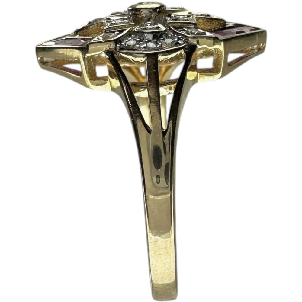 14.5号 ルビー 0.44ct ダイヤモンド 0.10ct リング・指輪 K18