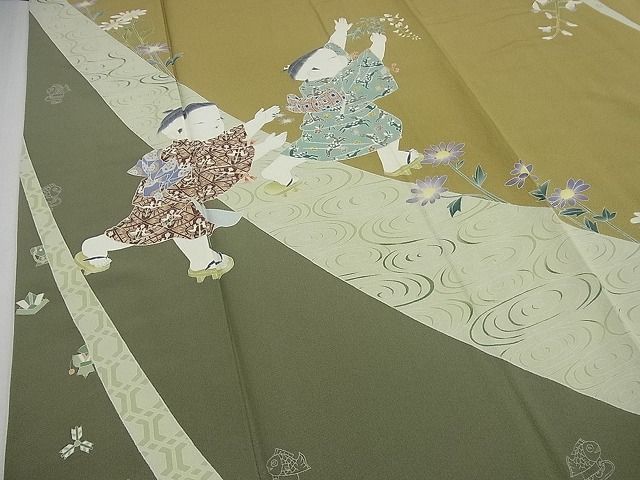 平和屋着物○極上 二代目・由水十久 本加賀友禅 両面 太鼓