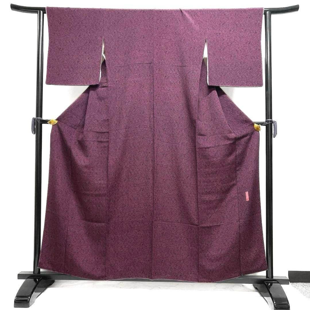 人間国宝　中村勇二郎　鳳凰模様　江戸小紋　着物　033a p 人間国宝 中村勇二郎】正絹 江戸小紋 落款 鳳凰 - メルカリ