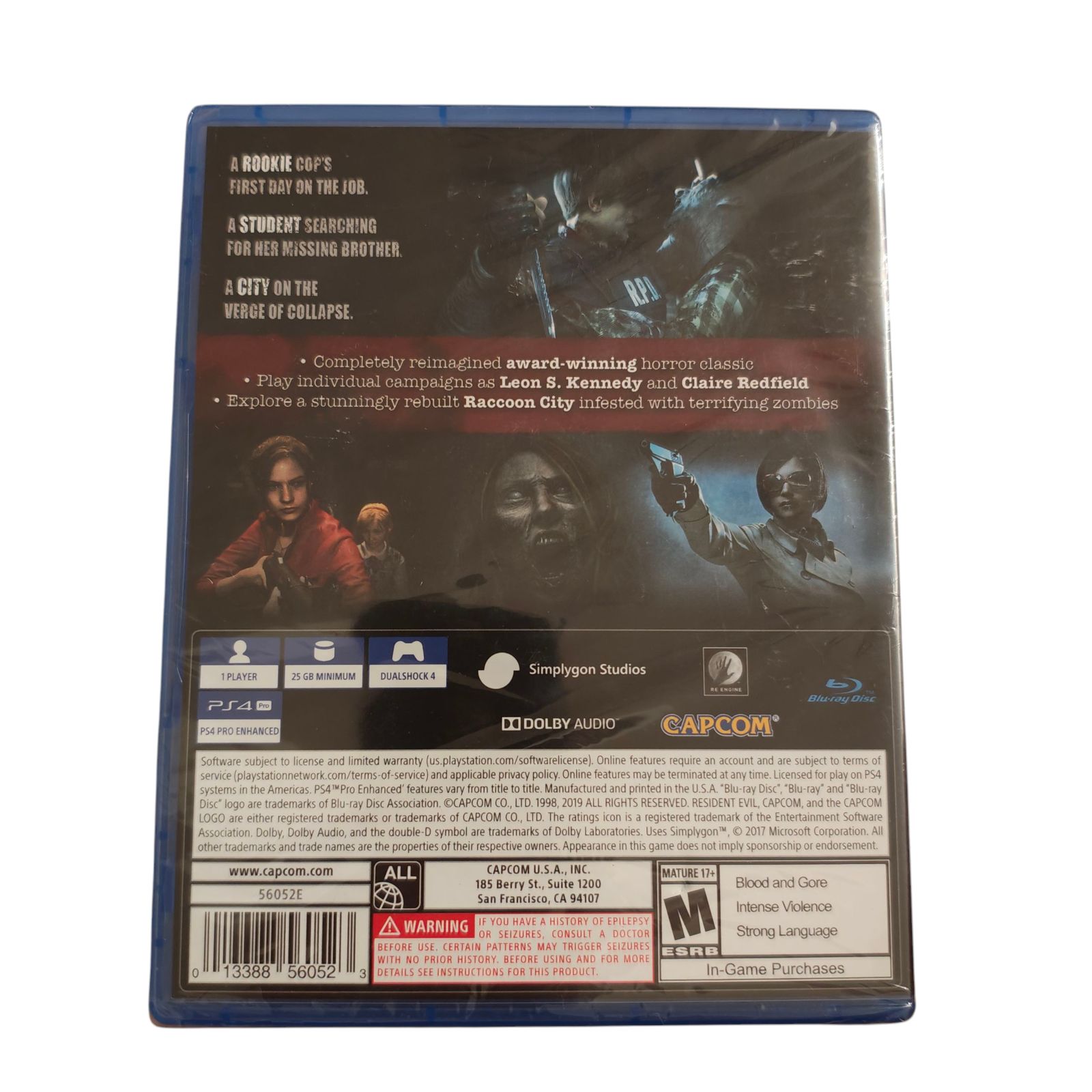 WJ27 Resident Evil 2 (輸入版:北米) - PS4 バイオハザード re2