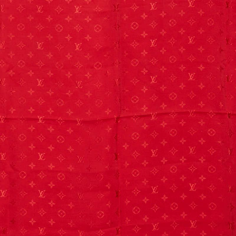 ルイ ヴィトン モノグラム カレ モナコ M72346 レッド シルク レディース LOUIS VUITTON 1-0229422