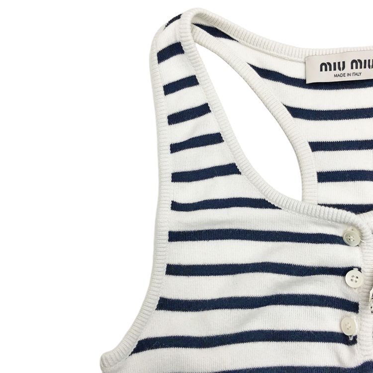 MIU MIU ミュウミュウ 22SS ボーダー ニット タンクトップ size