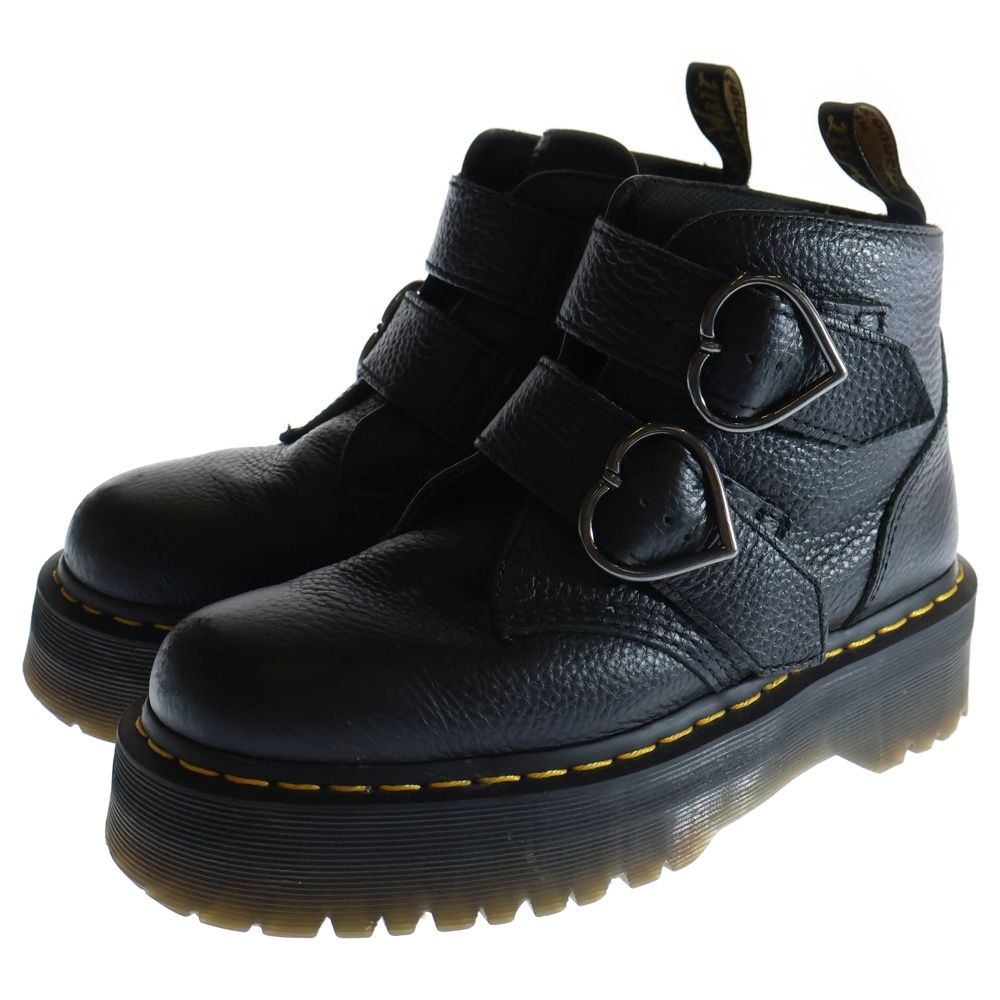 【美品】Dr.Martin 黒レザーデボンハート　ショートブーツ Dr.Martens (ドクターマーチン) DEVON HEART デボンハート