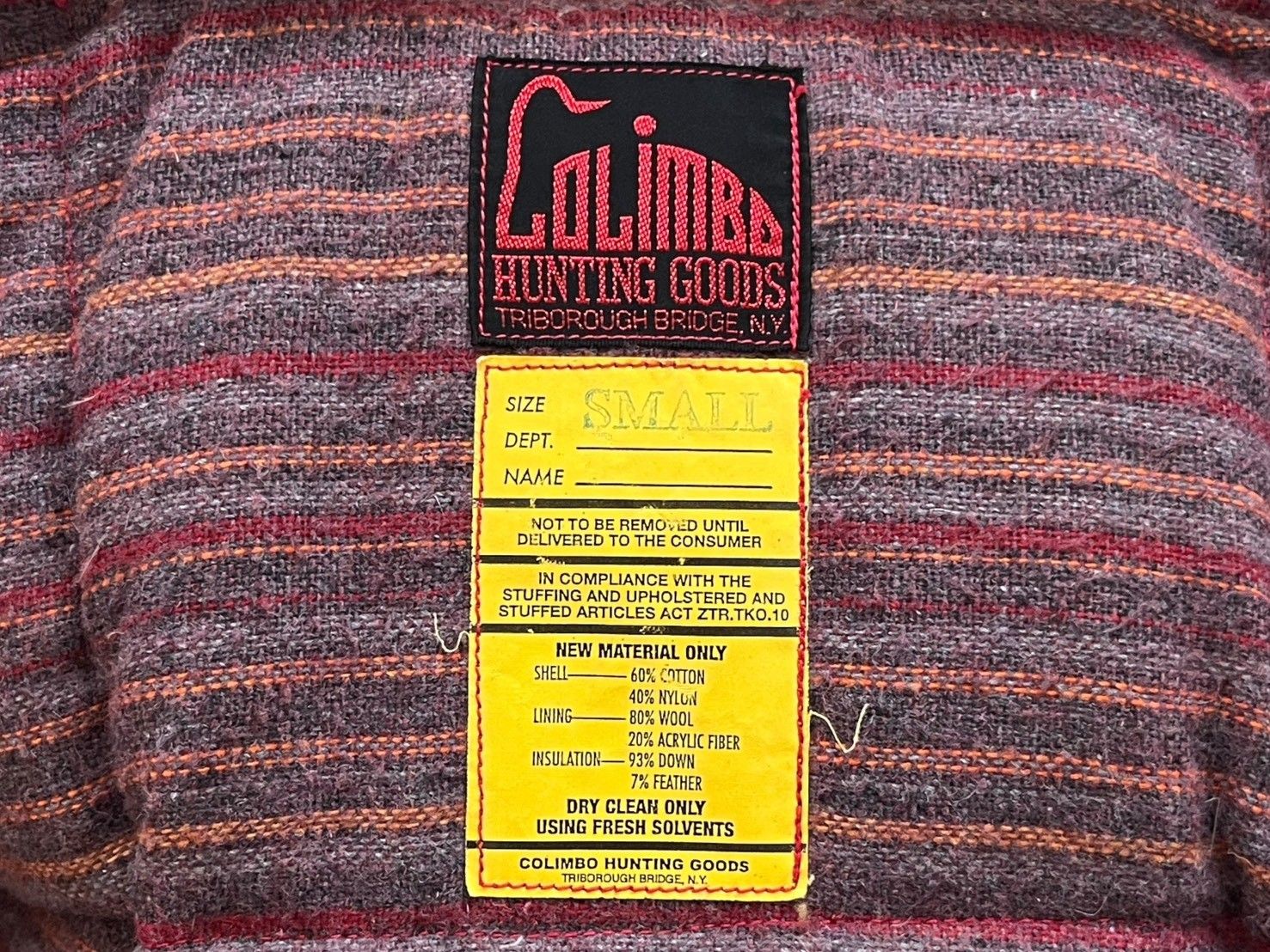 COLIMBO (コリンボ) EXPEDITION DOWN PARKA ダウンジャケット 裏 