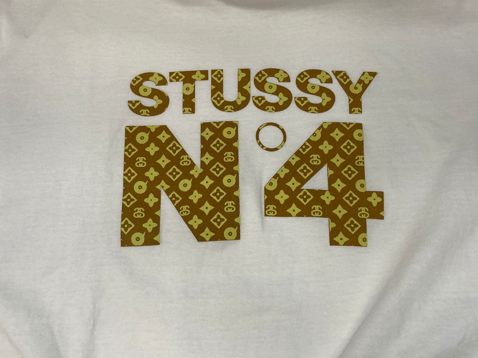 ステューシー STUSSY OLD 90s〜00s 90's 00's USA製 N°4 monogram No.4ロゴ S/S TEE 銀タグ  Tシャツ ホワイト Lサイズ 101MT-2771