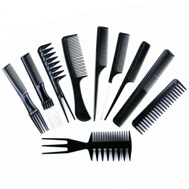 未使用 メッシュ コーム まとめて10本 くし コーム 黒 10本セット ワイドメッシュ ヘアケア