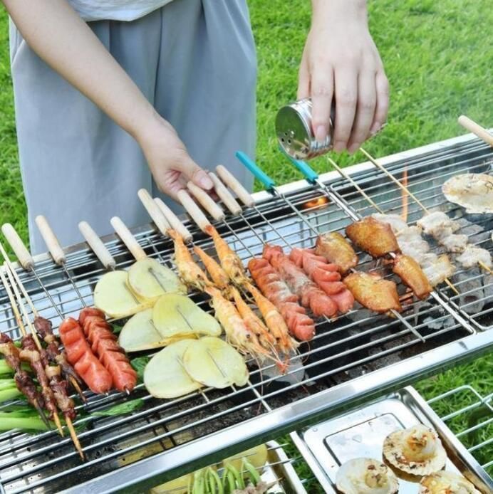 BBQコンロ 折りたたみ バーベキューツール ステンレス鋼 炭グリルポータブル 屋外