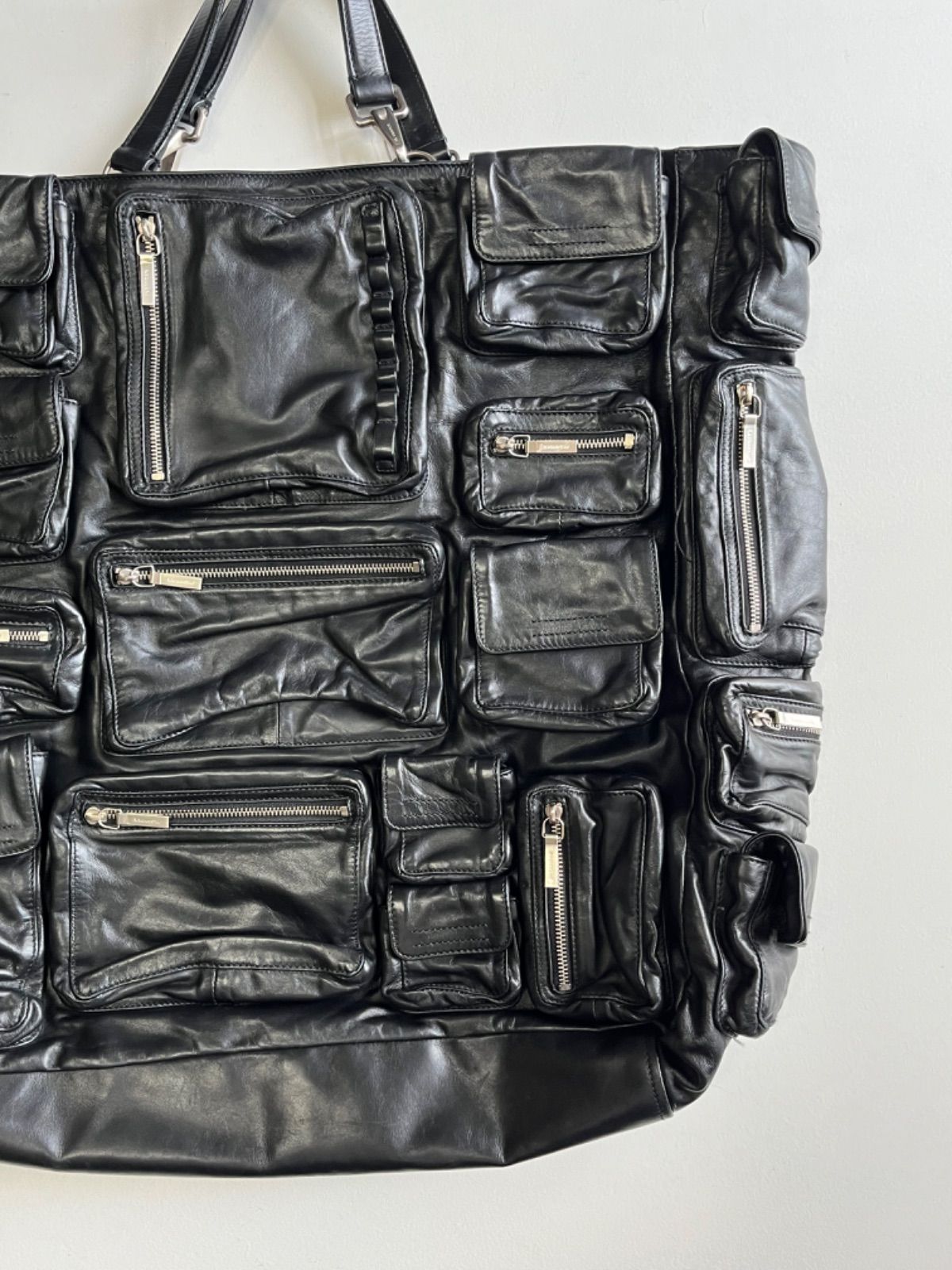 JIL SANDER by Milan Vukmirovic SS2003 Cargo Leather Tote Bag 