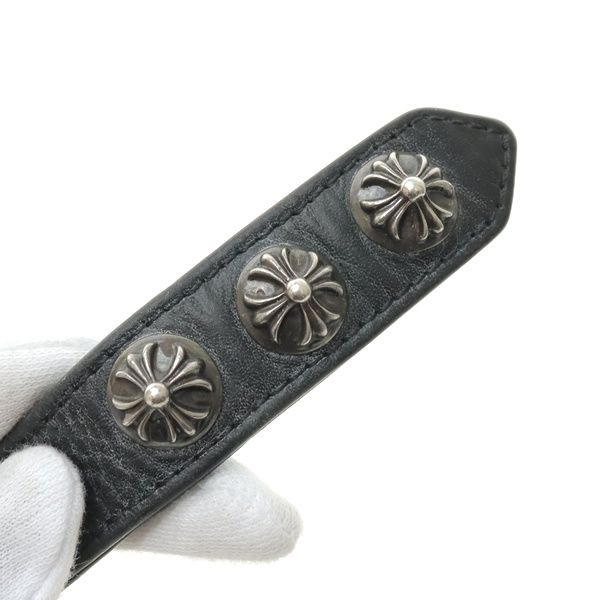 Chrome hearts クロムハーツ 3ボタン2スナップ ブレスレット レザー
