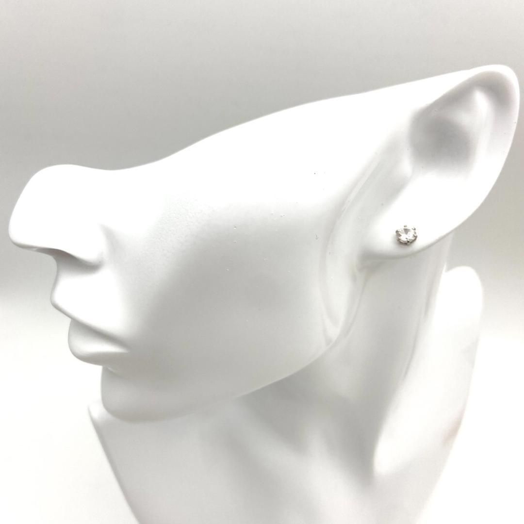 K14WG 0.72g ピアス 14金 ホワイトゴールド 1粒ピアス