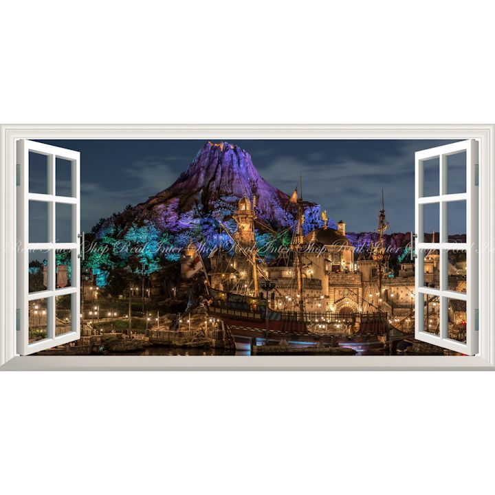 絵画風 壁紙ポスター (はがせるシール式) -窓の景色- ディズニーシー
