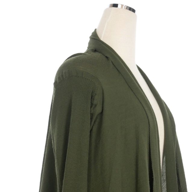 リックオウエンス Rick Owens 16SS 前下がり ニットカーディガン セーター 長袖 S PALM カーキ RP16S9633-M 国内正規 レディース リックオウエンス Rick Owens 16SS 前下がり ニットカーディガン