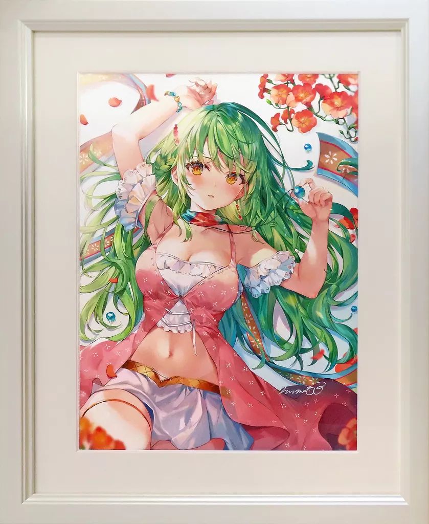 原画イラストボード 軸中心派アートコレクション ももこ 直筆サイン入りA3額装複製原画 dolcemente