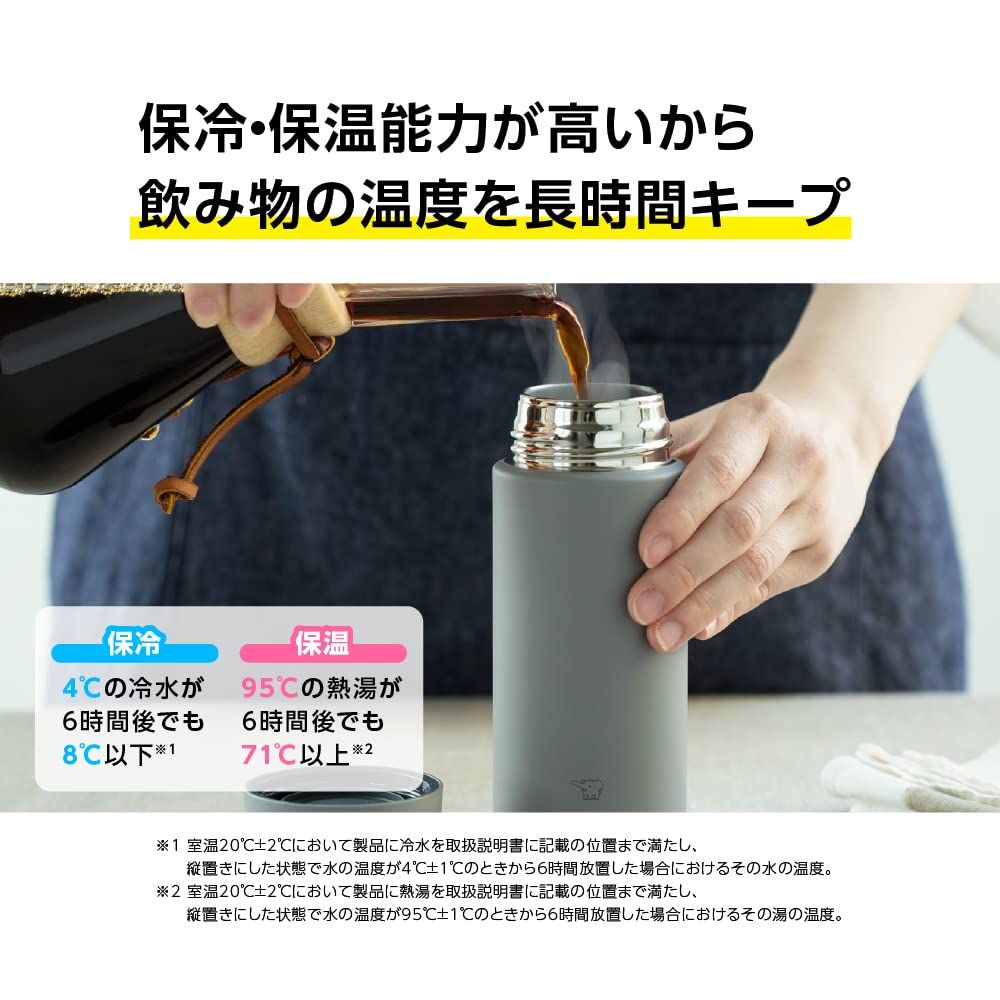 【特価セール】シームレスせん 480ml スクリュー ステンレスマグ 水筒 マットグリーン せんとパッキン一体化 お手入れ簡単 象印マホービン(ZOJIRUSHI) 洗う点数2点のみ SM-ZB48-GM 水筒 シームレスせん 480ml 無料ラッピング 爆買 新着商品480ml