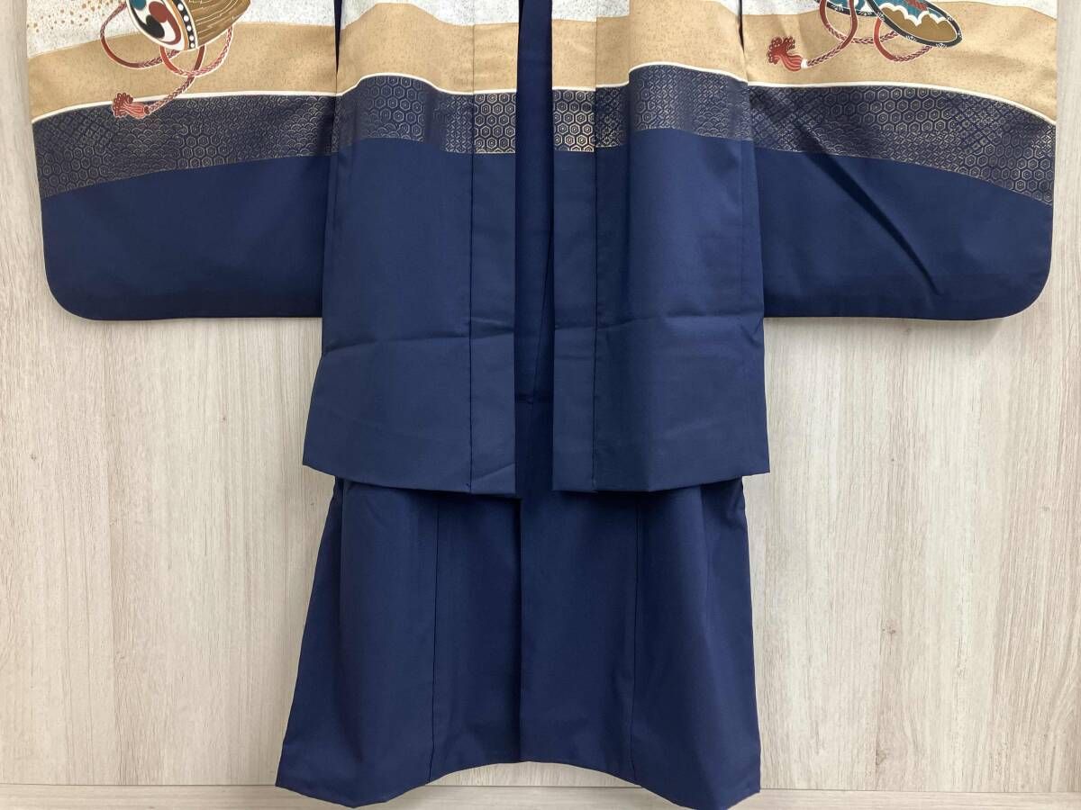 着物 男の子 セット 青色 正統派縦縞袴♡七五三 5歳 男の子 セット 一式 青