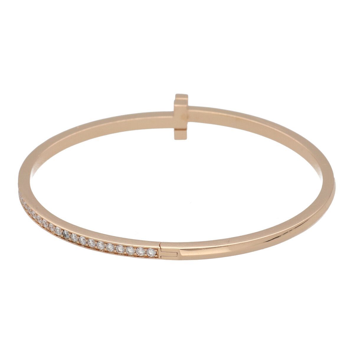 中古】 Tiffany ＆ Co. ティファニー Tワン ヒンジ バングル ナロー