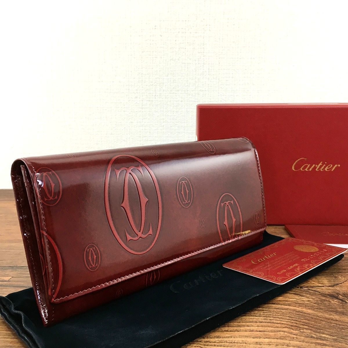 極美品 Cartier パッピーバースデー 長財布 246-