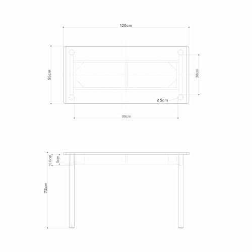 KC0GVA3S 120×55cm 木製テーブル 無印 MARWIL-DEMENAGEMENTS_CH