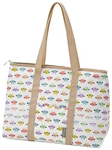 スケーター (skater) 防水 トートバッグ ねこっと カラフル 横37x縦28xマチ18cm KCWB1-A